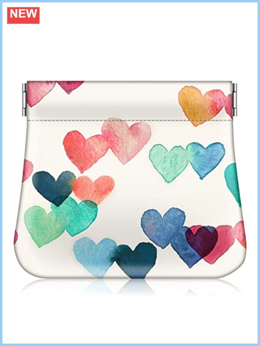 PU Leather Squeeze Coin Purse Snap Closure Compact Change Holder